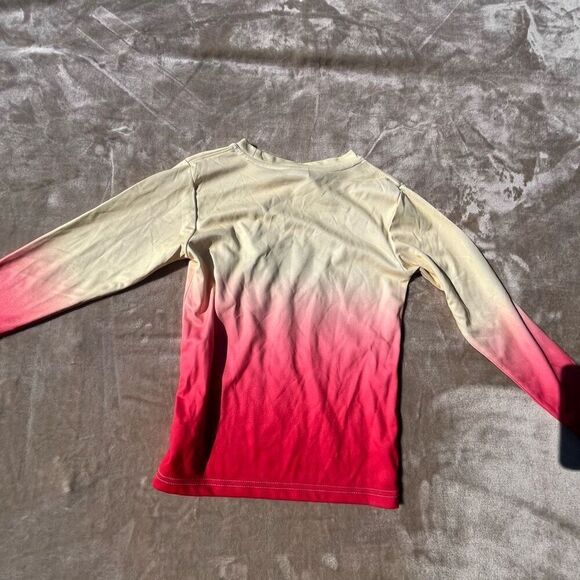 Spicy Tuna Coastal Outfitter Girls Swim Top Medium Yellow Red Long Sleeve - Picture 2 of 6